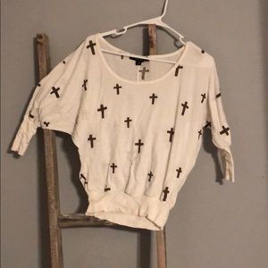 Sparkly shirt with crosses